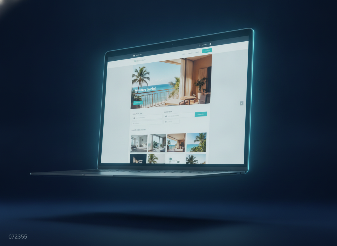 Site próprio do apartamento de temporada aberto no navegador